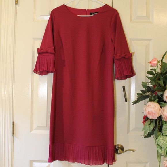 Glamour Red Dress Berry Red with 3/4 sleeves Size 10 NWT - Picture 3 of 15